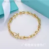 Designer Tiffanybracelet Heart Bracelet Luxury Bijoux Femme Bracelet 925 T Famille en laiton Goldplated Savi Same Bracelet Ushaped Chain Metal Texture