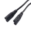 IEC320 C8 to 2X C7 Y Split AC Power Cord, IEC Figure 8 Male to 2 Female 1 in 2 Out AC Power Cable, 30CM/45CM Black