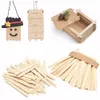 50Pcs/Lot Colored Wooden Popsicle Sticks Natural Wood Ice Cream Sticks Kids DIY Hand Crafts Art Ice Cream Lolly Cake Tools