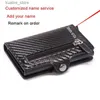 Money Clips Wallet Customized Anti-theft Carbon Men Fiber Credit Card Holder Organizer Zipper Coins Pocket RFID with Money Clips 221030 L410