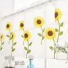 1pc Short Sheer Curtain Sunflower Embroidered Decorative Polyester Living Room Bedroom Window Curtain for Kitchen Home Decor