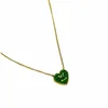 Strängar Designer Temperament Lvjia Green Love Printed Pendant Necklace For Women's CollarBone Boutique Light Luxury Titanium Steel smycken 6G5X