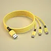 3 In 1 USB Type C Kabel Telefoon Laadkabel Liquid Siliconen Universele oplaadgegevens Noord 1,2 m voor iPhone 14 Xiaomi Huawei Mate 40 met PP -pakket