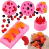 1pcs 3d mini divers ensembles de moisissures de fruits en silicone moules fondants savon bougie de mûrier de mûrie moule moules baies au chocolat moule à bonbons