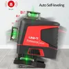 Uni-t 12/16 lijnen laser niveau 4d groen 360 horizontale verticale zelfnivellering kruis binnenshuis buitenbuiten afstandsbediening tester LM576LD