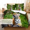 Tiger duvet täckning set king size 230x260 dubbelsäng en enda drottning full djur täcke fodral linne 3d kuddväska tvillingbäddsuppsättningar