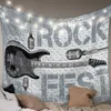 Rock gitarrmusik vägg tapestry hemvägg dekor tapestry täcker badhandduk picknick matta yogamatta