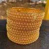 Bangle 4pcs Dubai Bangles voor vrouwen goudkleur islam Midden -Oosten 24k Ethiopische armbanden bruiloft sieraden Afrikaanse geschenken253e