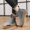 Boots New Men Winter Warm Plush Ankle Snow Boots Outdoor Oxfords Sneakers Male Suede Footwear Punk Style Casual Flats Botas