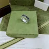 Designer Silver Flower Pattern Love Rings Womens Men Letter jewelry