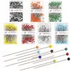 100 pcs 45 mm farbenfrohe runde Perlenkopfnadeln Stich gerade Push -Nähstifte für Dressmaking DIY -Nähstifte Werkzeuge Positionierung Positionierung