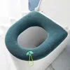 Couvertures de siège de toilette épaissis le tapis de couverture d'hiver chauffeur de coussin doux avec poignée accessoires de salle de bain lavable universel lavable