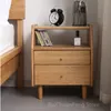 Mesa de cabeceira de carvalho Nórdica Nórdica Cherry Walnut Mandôs -devas de mobília japonesa simples Cabinete de cabeceira de cabeceira Duas gavetas