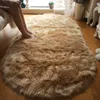 Oval Fur Rugs Bedroom Thicken Fluffy Carpet Living Room Bed Down Children's Floor Hairy Soft Sofa Foot Mat For Home Accessories