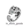 Top End Designer -ringen voor dames Carter 925 SILLATED GOUD RING Hoge diamant houten sasa jaguar imitatie smaragd cheetah ring origineel 1: 1 met logo