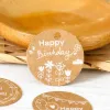 48Set tack Kraft presenttaggar Baby Shower Happy Birthday Round Hang Tag Wedding Party Gift Box Packaging Etiketter Prislapp