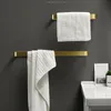 Fypo Towel Holder 30/40/50cm Bathroom Towels Rack Hanger Brushed Gold Wall Hanging Towel Bar Organizer Kitchen Storage Shelf