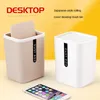 Mini Small Desktop Trash Can With Shake Cover Warbage Basket Office levererar Hembordet Dombint Sundries Barrel Box