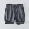 Katoenen linnen shorts fpr mannen zomer mode losse strand vakantieman casual plus size drawstring 240410
