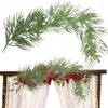 Decorative Flowers 5Ft Christmas Greenery Garland Table Centerpiece Decor Realistic Pine Artificial Cypress Holiday For