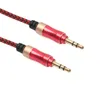 1PC 3.5mm Car Audio Aux Cable Male To Male Stereo Earphone Extension Cord Braided Shield Aux Cable Line