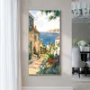 Mediterranean Scenery Corridor Oil Canvas Painting Landscape Posters and Prints Wall Art Picture Living Room Home Decor No Frame