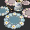 Kawaii Daisy Placemat Duitbord Geïsoleerde kussens Tafelmat Anti-Skid Cup pads Tea Mok Mok Mok Koffie Cup Coaster Decoratie