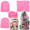 Enchanted Vintage Fairy Garden Fairy Gnome Home Door Snail Silicone Chocolate Fondant Molds Craft Polymer Clay Cake Decorating