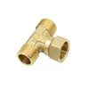 Brass 1/2" Female to 1/2 Male Thread Tee Connector Water Splitter T-Type Plumbing Threaded 3-WAY Connector Fittings 1Pcs