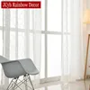 Embroidered White Tulle Curtains Window Striped Sheer Curtains For Living Room Bedroom Modern design panel Organza Curtain