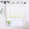 TONGDI Kitchen Curtain Valance Sheer Tiers Pastoral Fruit Cafe Tulle Beautiful Embroidery For Window Of Kitchen Dining Room