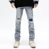 Spersonalizowane dżinsy w stylu American Style z trudnymi zamkami błyskawicznymi i fringe hip-hop design Winter Proste Pants 240410