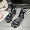 Sandaler Flats Platform Rom Women Shoes Cool Boots Summer Walking Dress 2024 Designer Beach Zapatillas Femme
