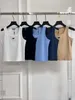 Lüks Tasarımcı Kadın T-Shirt Yaz Kadın T-Shirt Üst Seksi Omuz Kapalı Omuz Çok Renkler Moda Sıradan Kolsuz Kapalı Arka Üst Gömlek Düz Renk Tank Top