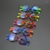 Sonnenbrillen Frames japanische multikolne unregelmäßige personalisierte Brille rund quadratische asymmetrische Brille Frauen Mode