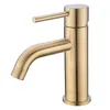 Nekjcag Golden Polish Basin Badrumskran Solid mässing Vessel Sink Tap Deck Mounted Mixer Tap Hot and Cold Water