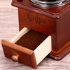 Café Grinder vintage rétro manuel à main manivelle en bois de haute qualité en bois de café en bois moulin à moulin à haricot