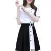 Work Dresses 2 Piece Sets Womens Outfits Skirt Suits Women Set Short Sleeve Shirt And Skirts Office Lady Wear Clothing E121