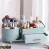 Boîtes de rangement 360 ﾰ Organisateur de maquillage rotatif avec tiroirs à capacité plus a affichage cosmétique pour pinceaux de soins de la peau à paupières à paupières