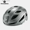 Cykelhjälmar Rockbros Cycling Light Helmet Type-C Laddning Ectric Bycc Hjälm Front Light Bak Ljus Varningslampa Säkerhet MTB Bike Hjälm L48