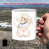 Muggar Plump Girl Cup Hot Reaktion Kaffekopp BSKT-092 Färgbyteskoppar Termosensitiva muggar Kawaii Mug Anime Sublimation Tumblers Bar 240410