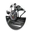 Flamingo op water decoratieve wandklok kokos palm tropisch vogel dier lichtgevende muur horloge ins stijl interieur hangende decor