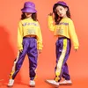 Girl Jazz Dance Costume Children Hip Hop Dance Clothing Boy Korean Style Jazz Dancewear Pop Street Dans Wear Suit For Kids 90