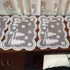 Julgran snögubbe Santa Table Runner White Lace Snowflake Table Cover för hem Trackan Birthday Wedding Xmas Party Decor Dekor