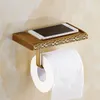 Vidricpaper houders met telefoonstand stevig messing toilet roll papieren rek muur gemonteerd toiletaccessoires badkamer plank fe fe