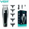 Trimmers VGR Hårklippmaskin Electric Hair Clipper Professional Haircut Machine Bald Barber USB Laddning Hårtrimmer för män V030