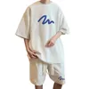 Męskie dresy 2 sztuki/set letni garnitur na diecie krótkie rękawowe t-shirt elastyczne sznurka