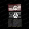 IR K9 Dog Handler Paw USA Flag Infrared Tactical Patch Applique with Hook Loop Fastener Backing for Animal Vests Harnesses