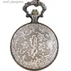 Pocket Watches Steampunk Hollow Design Tree of Life Quartz Pocket With Fob Chain Women Pendant Necklace Chain Men Gift CF1088 Y240410