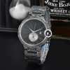 Luxury Men's Quartz Watches High Quality Three Hands Sculpted Multifunction Datejust Spiral Mönster Kalender Stålband Watches